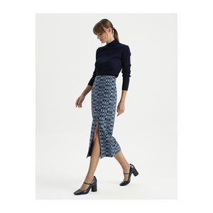 Falda Estampada con Abertura de Mezcla de Viscosa para Mujer BGN - Turquía - Product Image 3