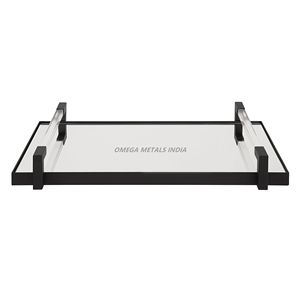 Plateau de service en métal galvanisé rustique avec poignée robuste et forme carrée parfait pour la décoration de la ferme et les divertissements décontractés - Product Image 4