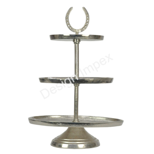 Platos Redondos Decorativos para Servir Alimentos, Bandejas de Metal Seguras para Contacto con Alimentos, Soporte de 3 Niveles para Pasteles, Cupcakes y Postres, Hecho a Mano - Product Image 6