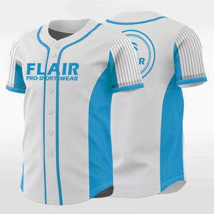 Maillots de softball et de baseball en polyester à col ras du cou respirants personnalisables de grande taille avec imprimé uni sublimé - Product Image 2