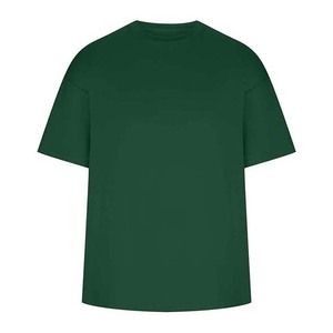 Custom <b>Men's</b> Summer Sportswear Solid Breathable Two-Piece T-Shirt and <b>Shorts</b> Set <b>Green</b> Color Cotton Material - Product Image 2