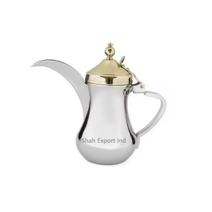 Dallah กาแฟอาหรับออกแบบเองได้สำหรับบ้านและร้านอาหารหม้อชา dallah ทำจากทองเหลืองแกะสลักด้วยมือ - Product Image 4