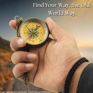 Porte-clés boussole classique en cuivre, motif circulaire incrusté, forme personnalisable, léger, écologique, pliable pour hommes et garçons - Product Image 2