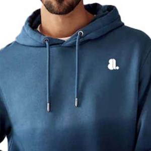 Sudadera con Capucha de Algodón para Hombre, Gruesa, de Invierno, con Forro Polar, Diseño de Logotipo Bordado con Pedrería, Patrón Sólido en la Parte Delantera - Product Image 6