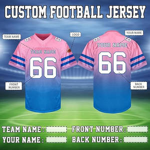 Maillots de football américain Maillot de sport dégradé rose et bleu personnalisé Nom et numéro de l'équipe - Product Image 4