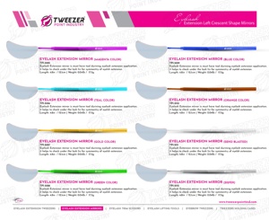 Espejo de belleza de mango largo de acero inoxidable con logotipo personalizado con punta puntiaguda para extensiones de pestañas espejo de aumento - Product Image 1