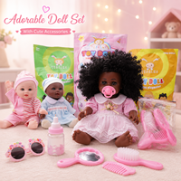 TUSALMO Poupée africaine en vinyle imprimé, éducative, pour bébé, jouet d'usine, jouet souple, sac mystère, poupée à l'échelle 1:6
