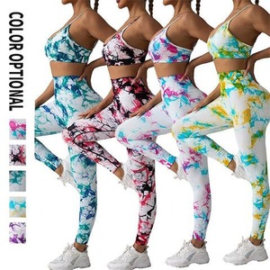 Mallas de Yoga de alta calidad de cintura alta para mujer, pantalones deportivos de mezclilla lavados con arena sin costuras, pantalones de Yoga elásticos para correr sólidos - Product Image 3
