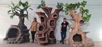 Árbol para Gatos de Plástico Hecho a Mano, Moderno, Lujoso, Elegante, Impermeable, Ligero, Mueble para Mascotas, Decoración para Sala de Estar y Espacios Interiores
