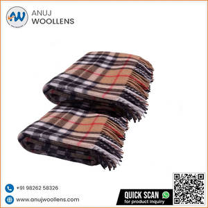 Manta a cuadros de lana de tartán súper suave barata de invierno promocional de alta calidad - Product Image 4