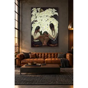 Impression sur toile des vendeurs de fleurs de Fida Diego Rivera (vendeurs de lys Calla) - Product Image 1