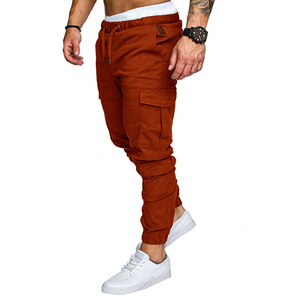 Custom Mens High Canvas Cargo Jogger Sweatpants Skinny Fit Streetwear Track Pants Casual Fitness Running Sports <b>Trousers</b> - Product Image 1