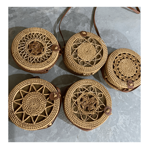 Rattan Bag woven with durable rattan fiber designed for stylish <b>handbag</b> use and everyday accessories, handmade in Vietnam - Product Image 2