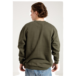 Venta al por mayor de cuello redondo sudadera de gran tamaño 440gsm sudadera de lana de algodón de peso pesado gota hombro sudadera en blanco para los hombres - Product Image 1