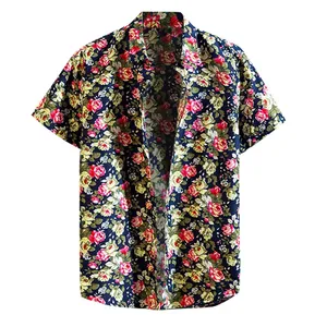 사용자 정의 자수/인쇄 남성 여름 셔츠 탑 캐주얼 짧은 소매 드레스 야외 셔츠 스탠드 칼라 인쇄 멋진 얇은 셔츠