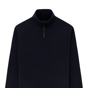 Sweat-shirt noir à fermeture éclair 60% coton 40% polyester Option de tissu personnalisé OEM unisexe pull Streetwear vêtements de sport décontractés - Product Image 2