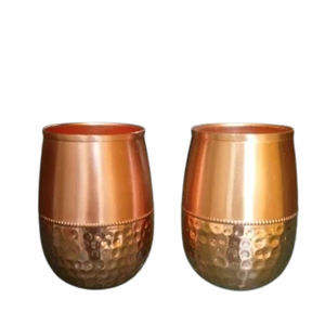 Vaso de cobre Ayurvédico ecológico hecho a mano Metal indio puro para beneficios de salud para propósito de regalo de jugo de agua - Product Image 1
