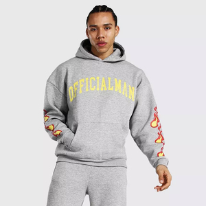 Conjunto de chándal de invierno de carbón transpirable de alta calidad para hombre en oferta Sudadera con capucha y pantalón con logotipo impreso - Product Image 3