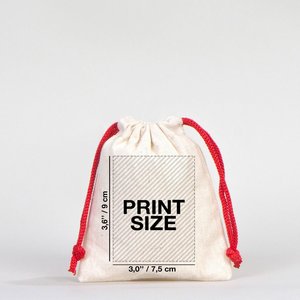 Personalized Red Cotton <b>Drawstring</b> Bag New Year Gift <b>Pouch</b> 4x5 Inches Screen Printed for Bracelets Watches Crafts Embroidered - Product Image 2