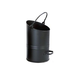Seau à charbon de taille moyenne de la meilleure qualité en métal galvanisé avec un design noir simple, parfait pour une utilisation en intérieur et un stockage élégant - Product Image 1