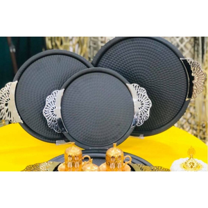 Assiette décorative au design moderne Décor de table à manger Plateaux de serveur de nourriture avec poignée de créateur au prix le plus bas - Product Image 3