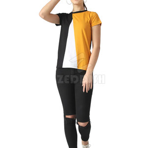 Camiseta de verano personalizada de alta calidad para mujer estilo informal OEM al por mayor en Pakistán con métodos de impresión digital - Product Image 4