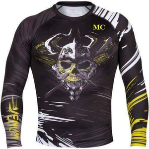 OEM diseño de compresión de secado rápido de manga larga Rashguards sublimación impresa hombres BJJ Rash guards venta al por mayor tasa OEM transpirable - Product Image 4