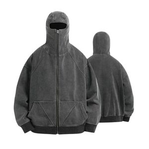 Fabrication en usine de sweats à capuche cagoule respirante et surdimensionnée conception personnalisée Streetwear Ninja masque à capuche - Product Image 1
