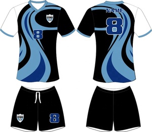 Uniforme de Fútbol Personalizado de Alta Calidad, Transpirable, Elástico, de Secado Rápido, 100% Poliéster, Cuello en V, para Hombre y Mujer, MOQ 10 Conjuntos, Digital - Product Image 2