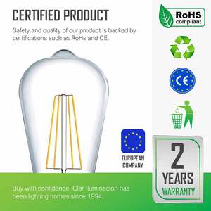 E27 LED Filament ST64 <b>Bulb</b> 8W Energy Efficient LED Lighting - Product Image 2
