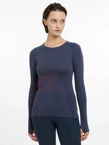 Venta al por mayor top de montar de las mujeres paneles de malla transpirable de primera calidad tela elástica que absorbe la humedad elegante diseño delgado ecuestre - Product Image 4