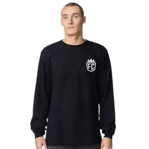 T-shirt à manches longues léger pour homme, en coton, col rond, couleur unie, décontracté, streetwear, haut de tous les jours - Product Image 1