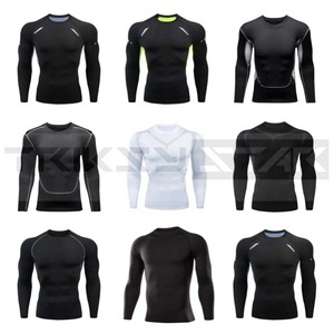 Camiseta Térmica Deportiva de Manga Corta para Hombre, 100% Algodón, Compresión Muscular, Culturismo, Running, Ecológica, Cuello Alto - Product Image 5