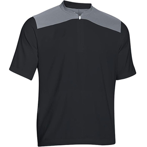 Veste de baseball unisexe à fermeture éclair 1/4, manches courtes, motif uni, col montant, logo d'équipe sur le devant, séchage rapide - Product Image 4