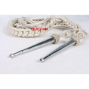 อุปกรณ์เครื่องแบบพิธีการ QUICK WAY INDUSTRIES สายสะพายไหล่สีเงินแบบกำหนดเองพร้อมปลายโลหะสีเงิน - Product Image 6