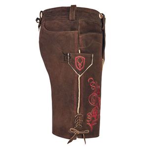 Lederhosen Bávaros de Alta Calidad para Hombre, Cortos, de Cuero Genuino de Vaca, Gamuza, Bordados, con Bolsillos Laterales y Traseros, Talla Mediana a Grande - Product Image 6