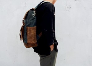 Leather Canvas Luxury Eco-Friendly <b>Backpack</b> <b>Large</b> Capacity Outdoor Travel School Laptop Rucksack Wholesale LCBP-0078 - Product Image 2