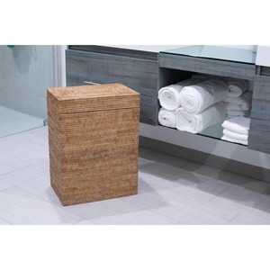 Panier à linge Artex Green Earth en rotin avec couvercle, fait main, écologique, moderne, rectangulaire, multi-usages, fabriqué à Hanoï, Vietnam - Product Image 6