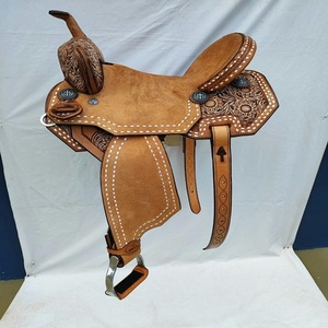 Nouveau design de selle de cheval Western Plaisir équestre en cuir pour les courses de barils directement de l'Inde pour l'équitation - Product Image 1