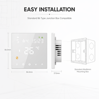 Riscaldamento elettrico 16A controllo temperatura Touch Screen regolatore di temperatura digitale scaldabagno Tuya Wifi termostatico