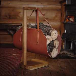 Multifunctional Portable Firewood Storage Leather Log <b>Holder</b> LLR-0042 <b>Fireplace</b> Carrier Practical Leather <b>Wood</b> Carrier for - Product Image 1