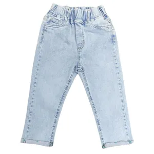 Clothing Manufacturer girls Pants Loose Trendy Light Wash Loose Straight girls Tapered Denim Trousers