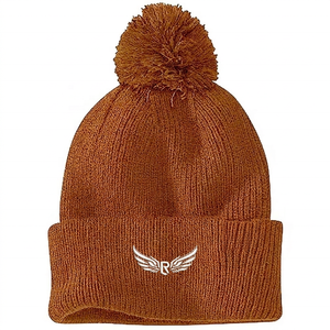 Gorro de Punto Unisex con Pompón, Color Sólido, Cálido para Invierno, Estilo Casual para Adultos, Circunferencia de Cabeza 56-58CM - Product Image 2