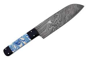 มีดทำครัวเหล็กดามัสกัสทำด้วยมือแผ่นหนังทำด้วยมือแผ่นเหล็กคาร์บอนดีไซน์แบบอุตสาหกรรมสำหรับมีดเชฟในครัว - Product Image 3