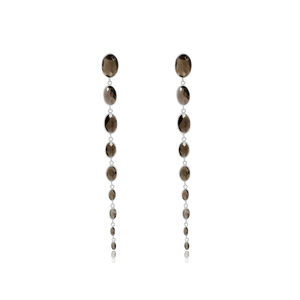 Natural gemstone <b>earrings</b> 925 <b>sterling</b> <b>silver</b> smoky quartz stone <b>drop</b> bezel set <b>earring</b> for women - Product Image 2