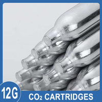 Vente directe d'usine, cartouche de CO2 filetée de 12 g, cylindre de gaz en acier jetable