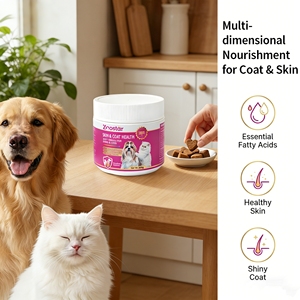Complément alimentaire pour animaux de compagnie pour chats et chiens, friandises moelleuses pour la santé de la peau avec huile de poisson, oméga 3, 6 et 9 - Product Image 2