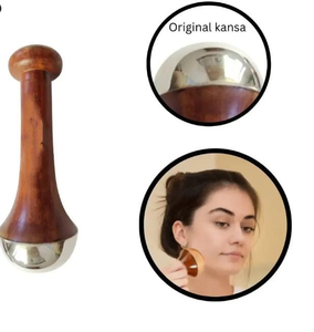 Baguette de massage Kansa en bois avec logo personnalisé Baguette de massage Kansa ayurvédique double face de bonne qualité par glowin fashion - Product Image 4