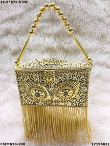 Handcrafted Bridal Designer Metal Ladies <b>Clutch</b> Bags | Handmade Women's Stylish Metal <b>Clutches</b> - Product Image 3