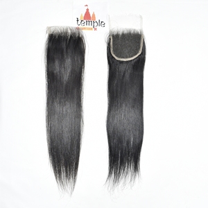 Extensions de cheveux humains vierges vietnamiennes non traitées 4*4 HD Closure Temple pour femmes, couleur noire naturelle, sans traitement, style ondulé - Product Image 5